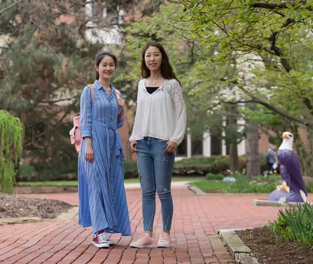 International students on campus